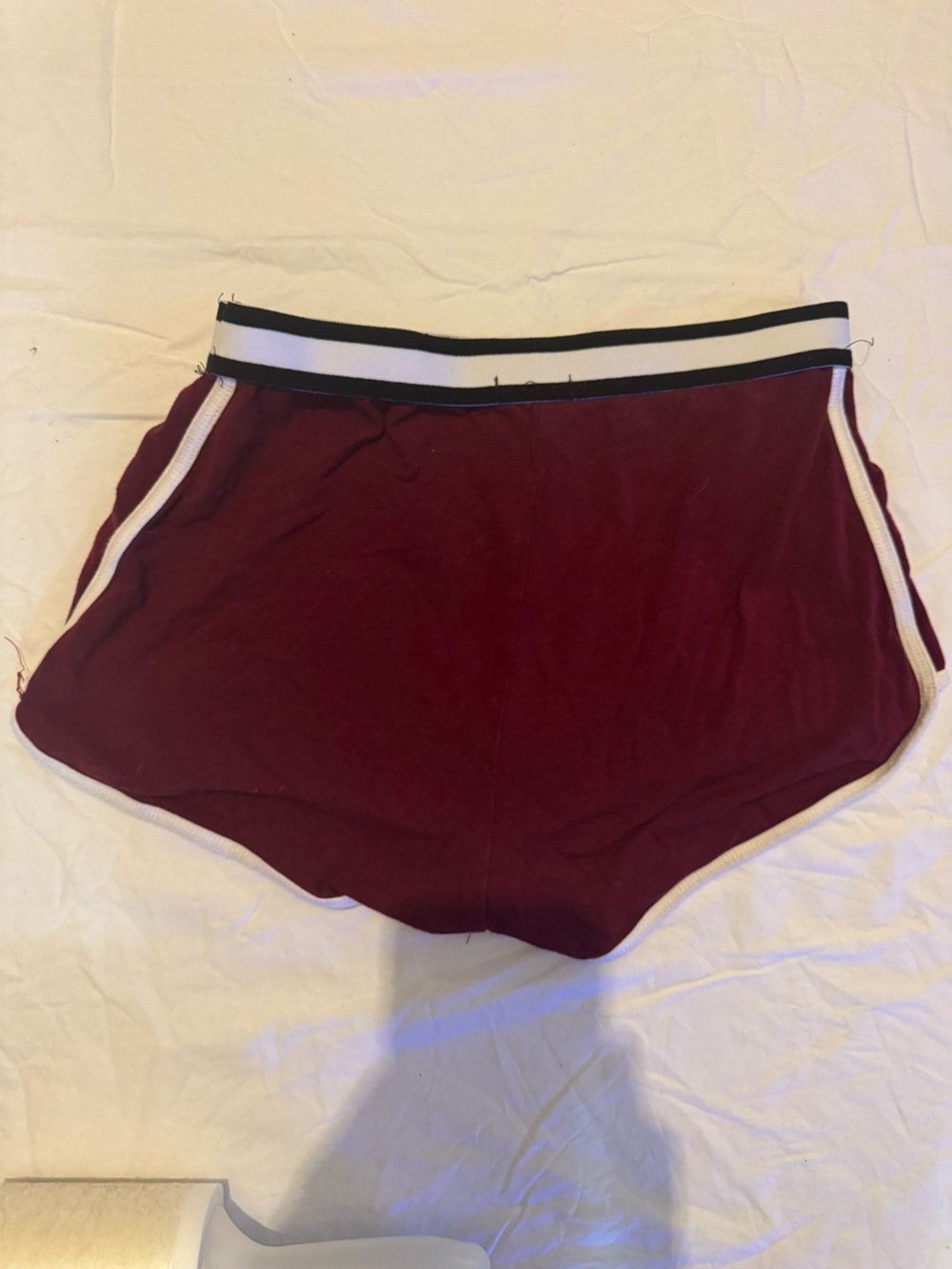 Bozzolo Maroon Athletic Shorts with White Contrast Trim